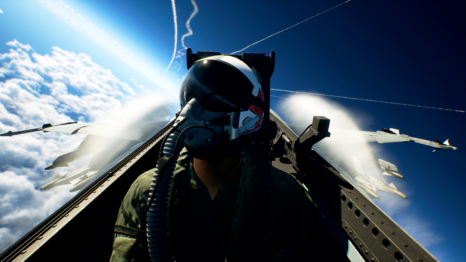 First-person scenes put you in the cockpit beside your wingmen